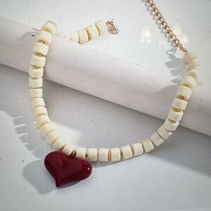 Elegant Red Heart Pendant Necklace